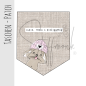 Preview: Taschen Patch - Leinenoptik Beige - "klein, frech, einzigartig" (rosa) XaXelu Desgin